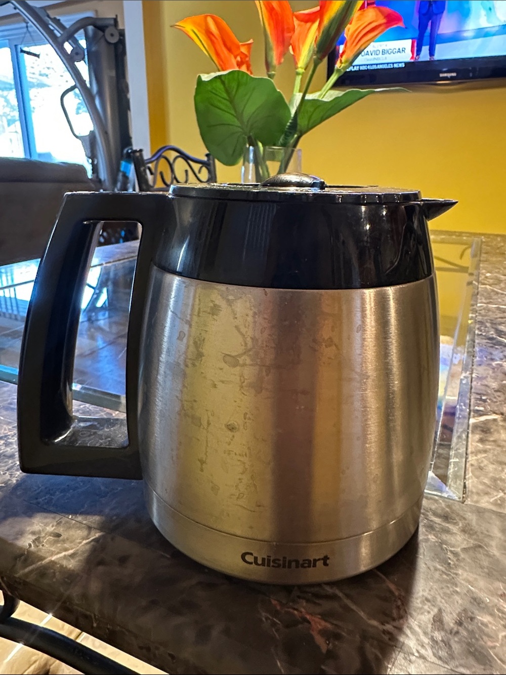 Cuisinart Stainless Steel Coffee Carafe with Black Lid and Handle